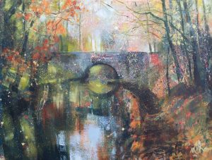 November, Lancaster Canal. Acrylic on paper. 42 x 34 cm