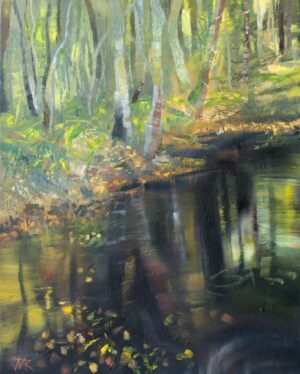 Woodland Pool. Oil on canvas, 40 x 50 cm