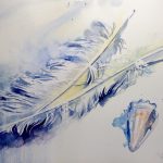 White feathers, watercolour sketch