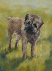Oil portrait of a terrier