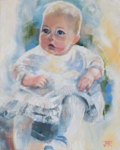 Oil portrait of a baby