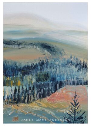 Semi abstract acrylic landscape painting of Torrachilty Forest, Strathpeffer.