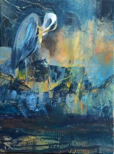 September Heron. Acrylic on canvas, 30 x 40 cm