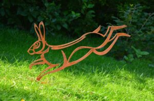 steel hare sculpture