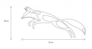 Dimensions of leaping fox sculpture