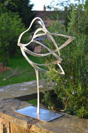stainless steel curlew sculpture
