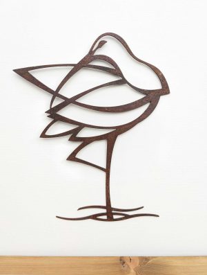 Rusted Steel Curlew Wall Art
