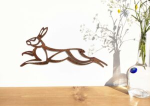 Running Hare Rusted Steel Wall Art