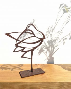 small steel curlew sculpture