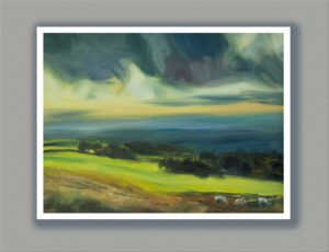Rainclouds over Nicky Nook, Forest of Bowland. Limited Edition Fine Art Print, 40 x 30 cm.