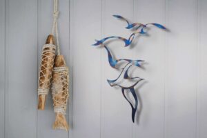 'Seagulls' Heat Coloured Steel Wall Art