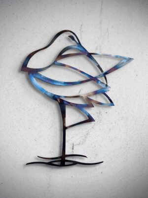 'Curlew' Heat Coloured Steel Wall Art
