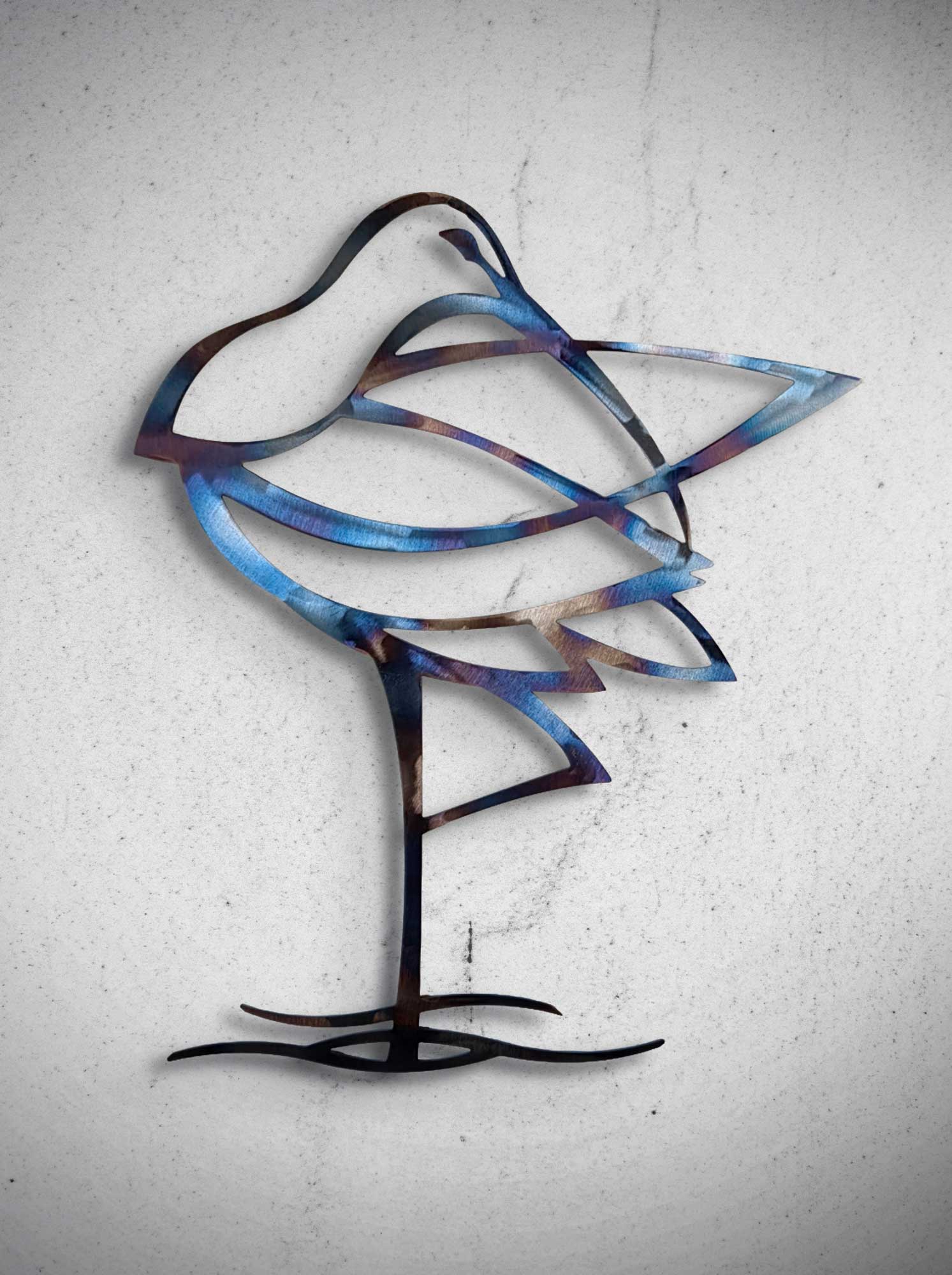 'Curlew' Heat Coloured Steel Wall Art