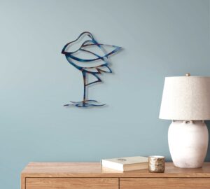 'Curlew' Heat Coloured Steel Wall Art