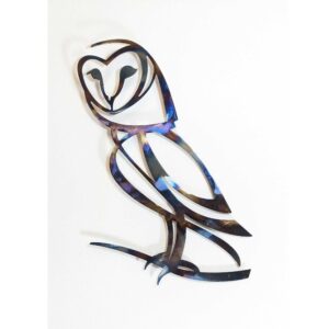 'Barn Owl' Heat Coloured Steel Wall Art - Image 2