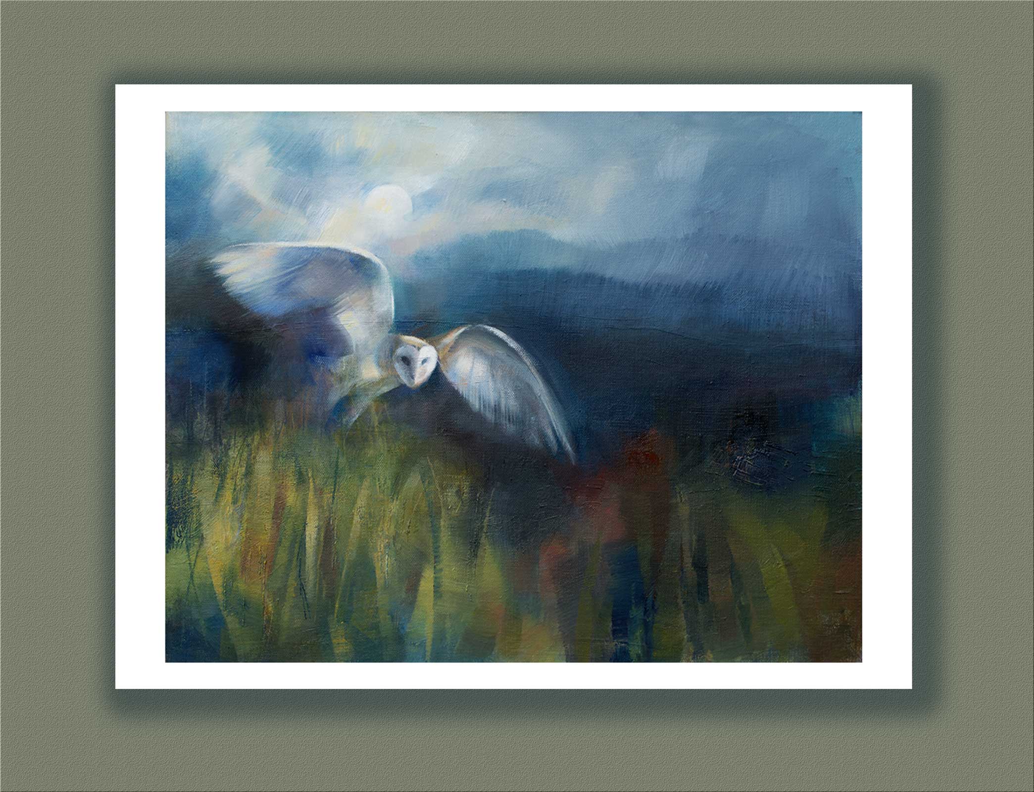 Fine Art Print of Barn Owl - 'Hunter's Moon'