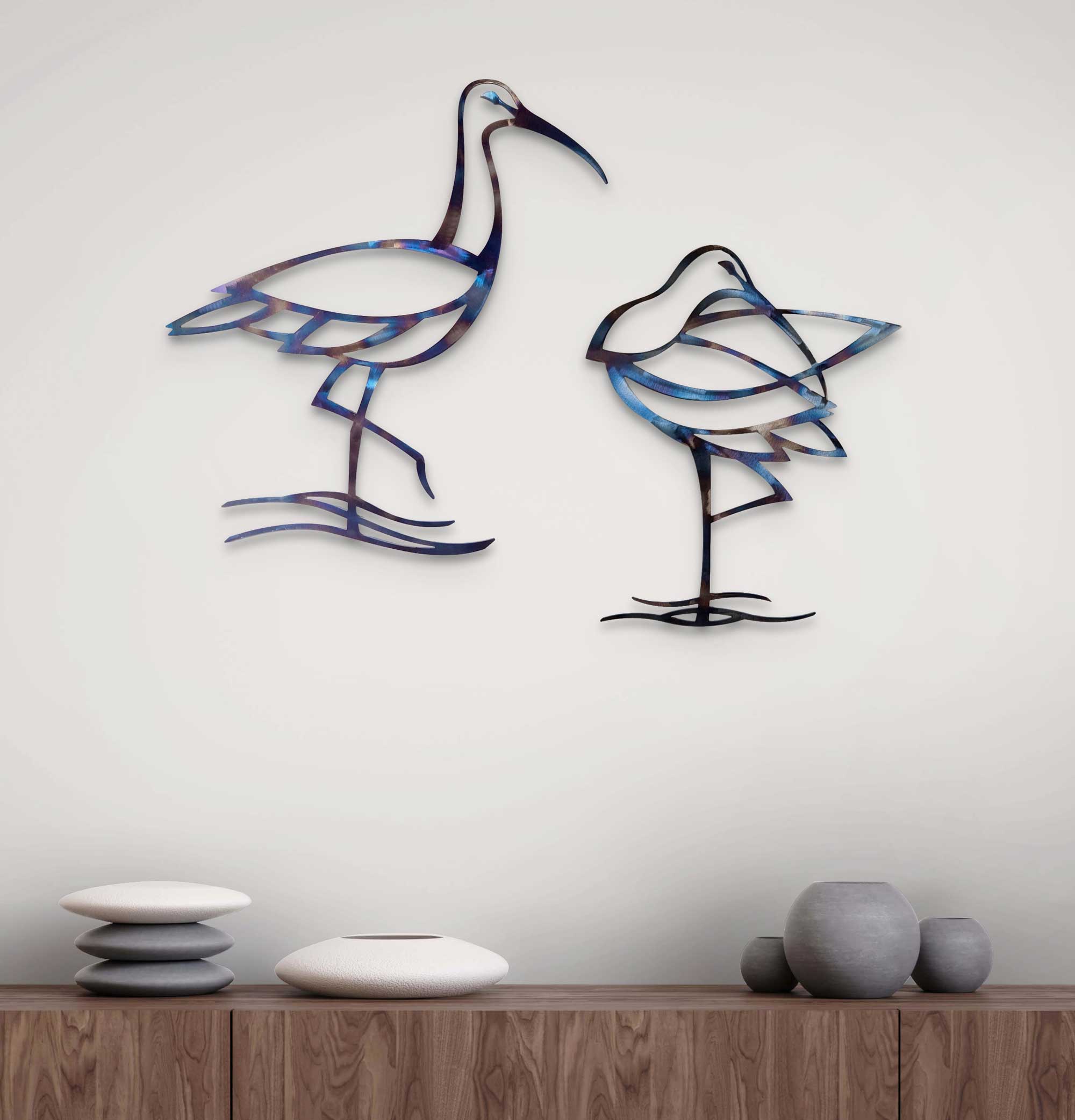 'Curlew' Heat Coloured Steel Wall Art - Image 8