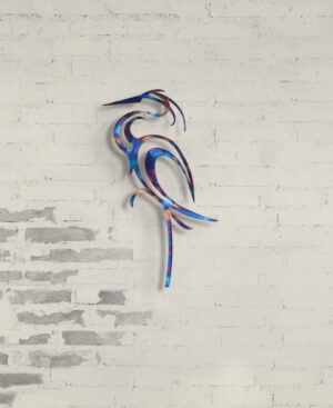 'Heron' Heat Coloured Steel Wall Art