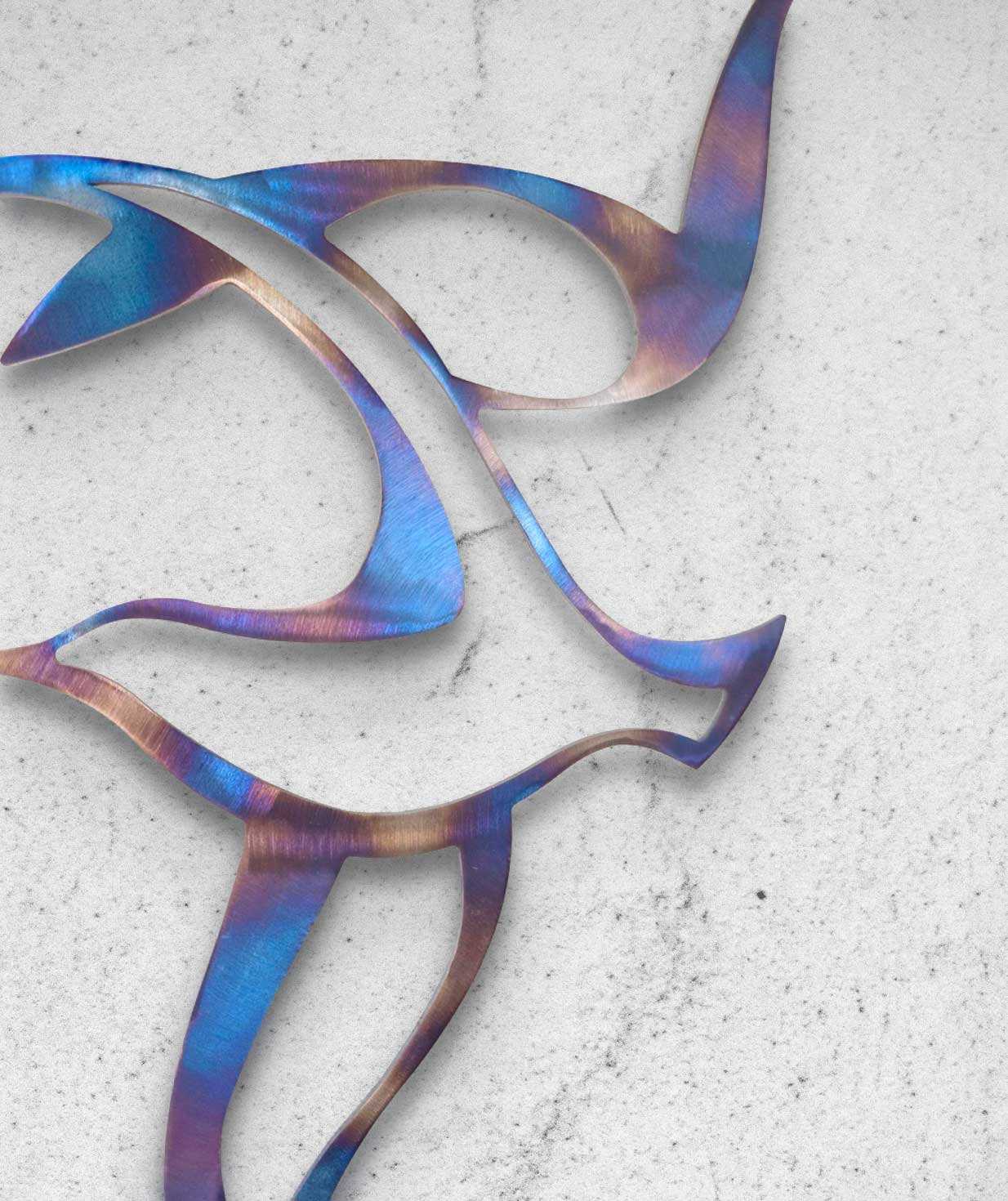 'Seagulls' Heat Coloured Steel Wall Art - Image 4
