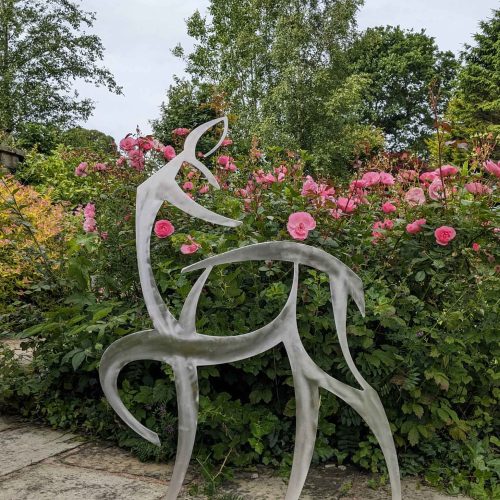 stainless steel deer sculpture