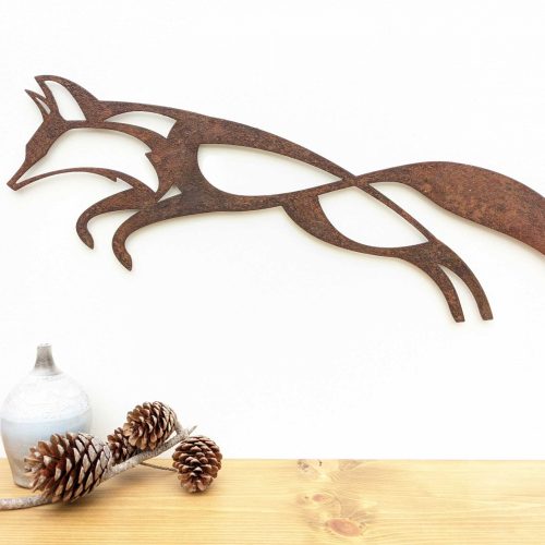 Leaping Fox metal art