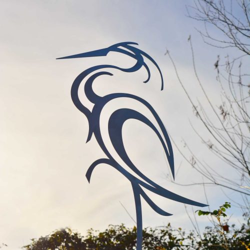 'Heron', Stainless steel garden sculpture
