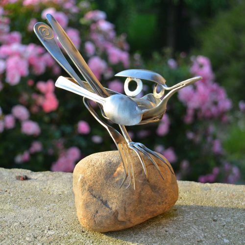 Cutlery bird sculpture
