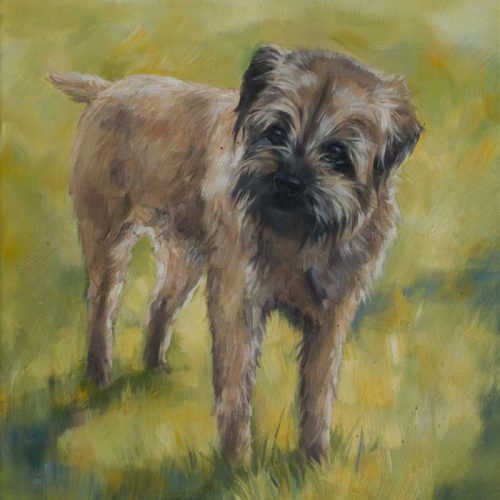 Oil portrait of terrier